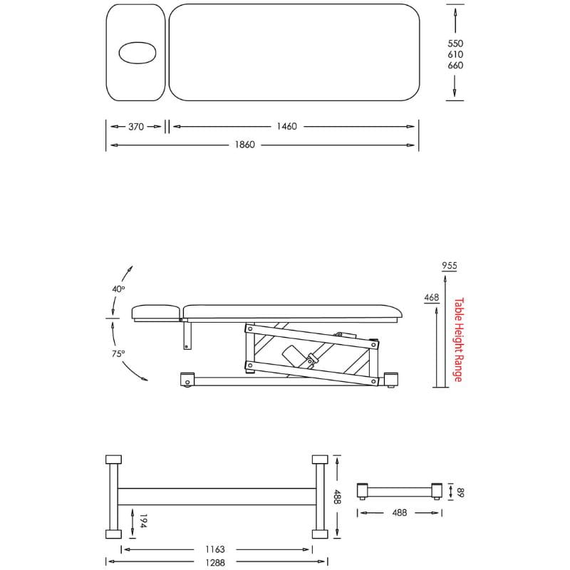 Athlegen Pro Lift Osteo Basic Dimensions