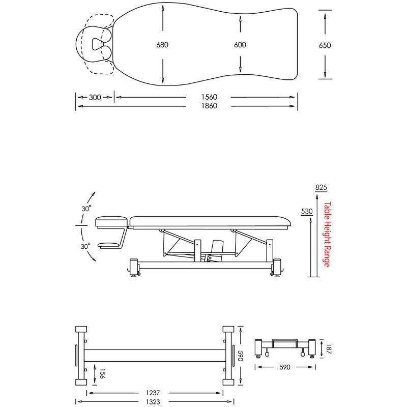 Centurion Value Lift Massage Dimensions
