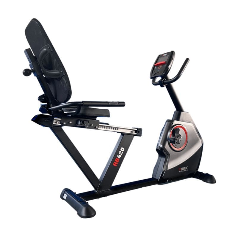 York RB420 Recumbent Bike angled view